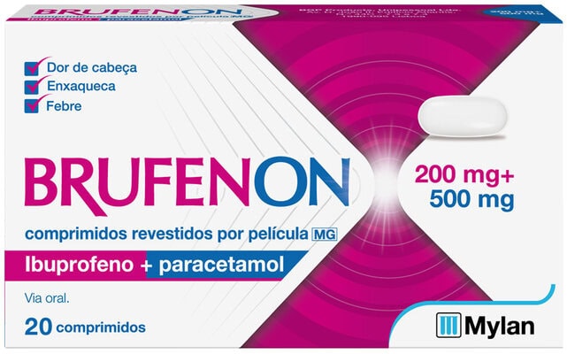 5787619 Brufenon MG, 200 mg + 500 mg (x20 comprimidos revestidos película) - Image 1