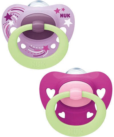 6845081 NUK Signature Brilha no Escuro Chupeta Silicone 6-18M 2 Unidades - Image 1
