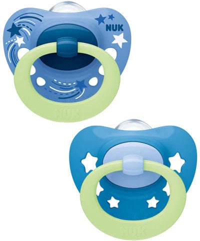 6845115 NUK Signature Brilha no Escuro Chupeta Silicone 18-36M 2 Unidades - Image 1