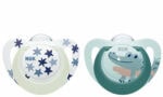 NUK STAR Day&Night Chupeta Silicone 6-18M 2 Unidades