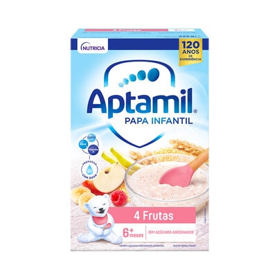 7306597 Aptamil Papa Láctea Infantil 4 Frutas 225g - Image 1